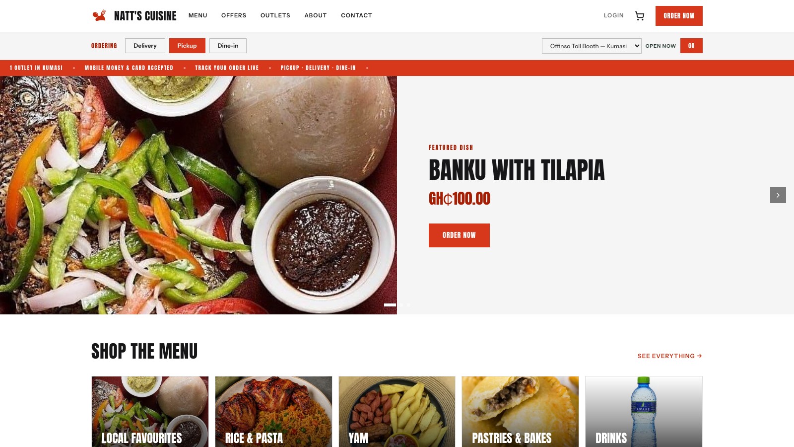 Natt's Cuisine website preview