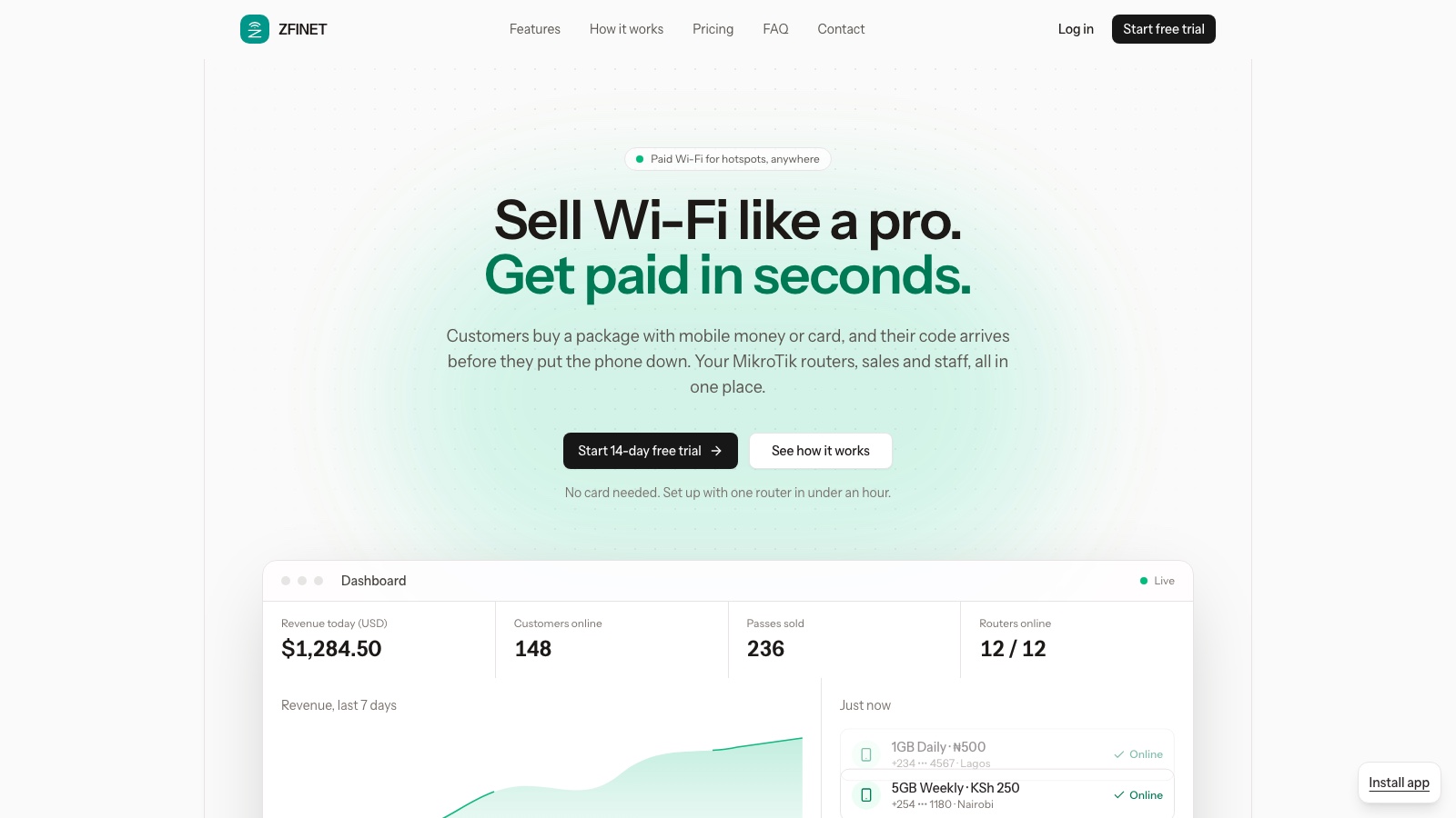 ZFINET website preview